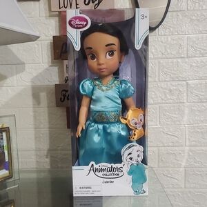 Disney Jasmine Doll in Teal Satin Dress with Gold Accent